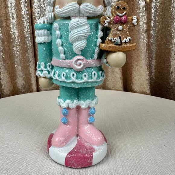 🍬 Pastel Cupcake Gingerbread Nutcracker 10” – Candy Christmas Decor - Picture 3 of 6